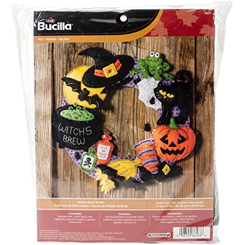 Thumbnail 1 de Bucilla 86563 Witch's Brew Wreath Felt Applique Wall Hanging Kit