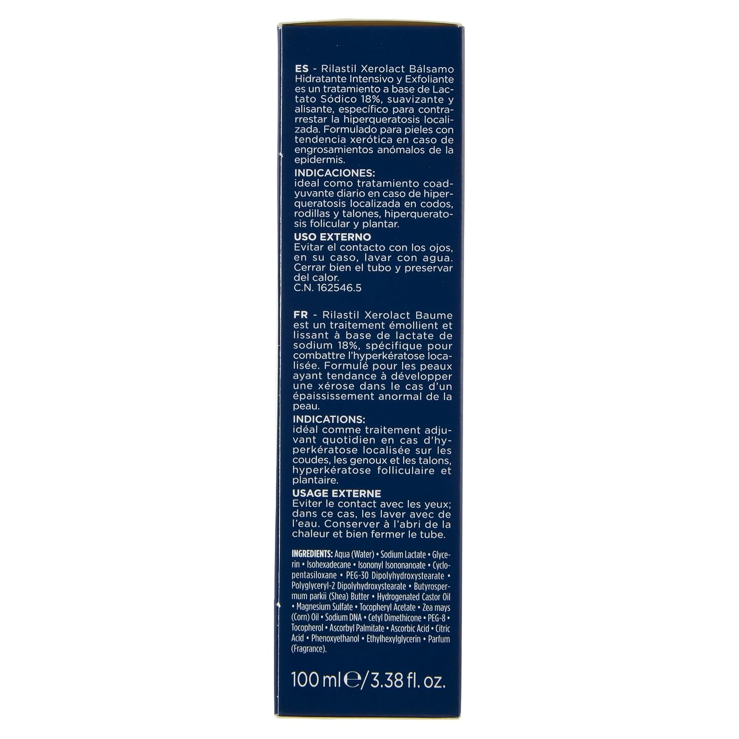 Detalle 2 de Rilastil Xerolact Balsam 18% (100 ml) – pflegende & glättende Behandlung bei starker Trockenheit und Hyperkeratose
