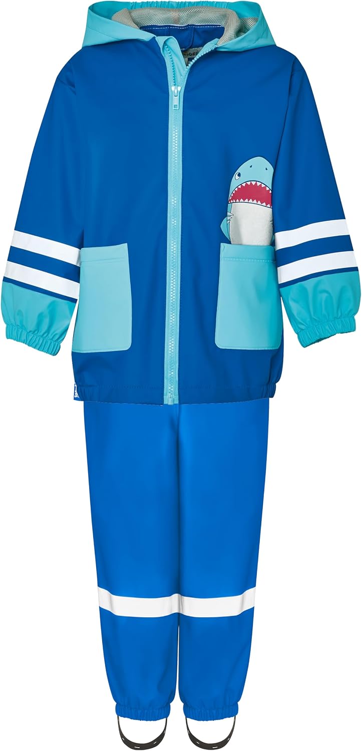 Detalle de Playshoes Regen-Set Unisex Kinder Regenlatzhose und Regenanzug (2er Pack)