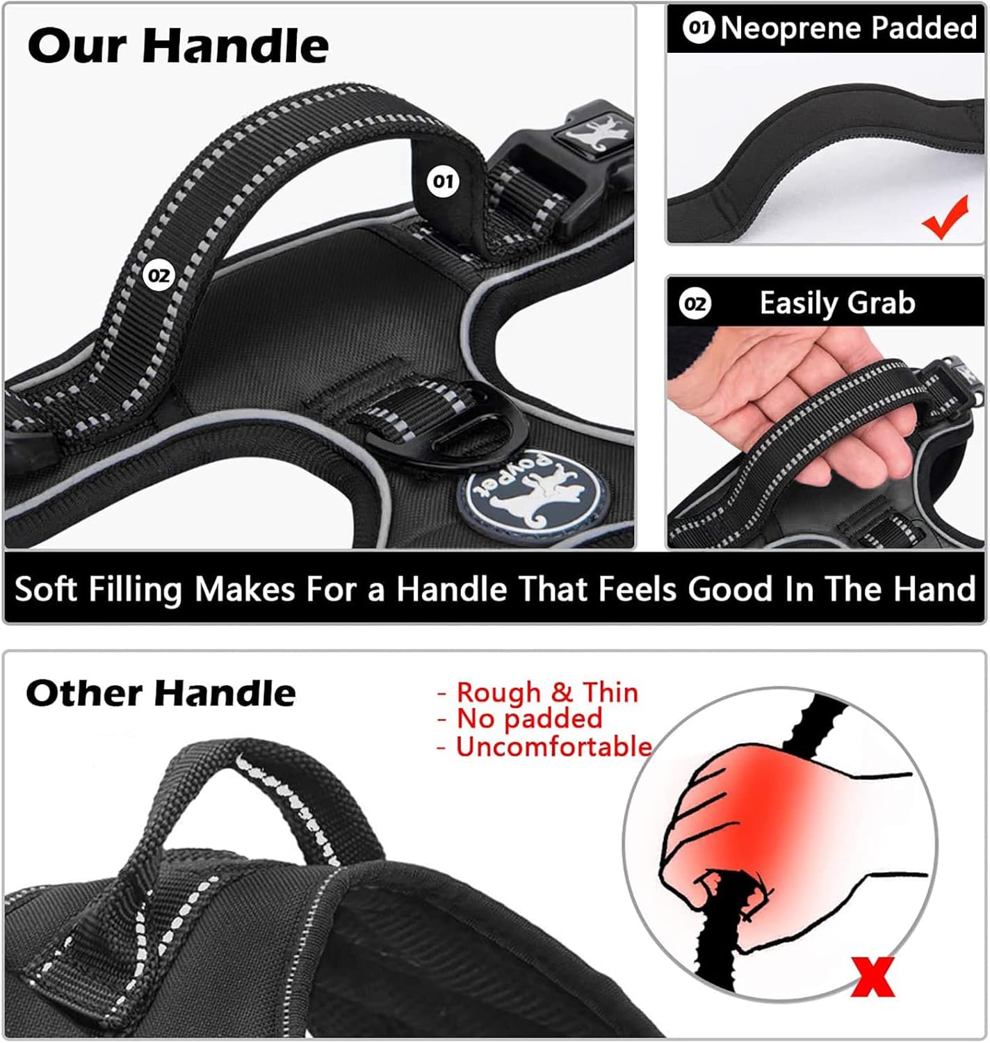 Thumbnail 4 de PoyPet No Pull Dog Harness 2-clip, Large