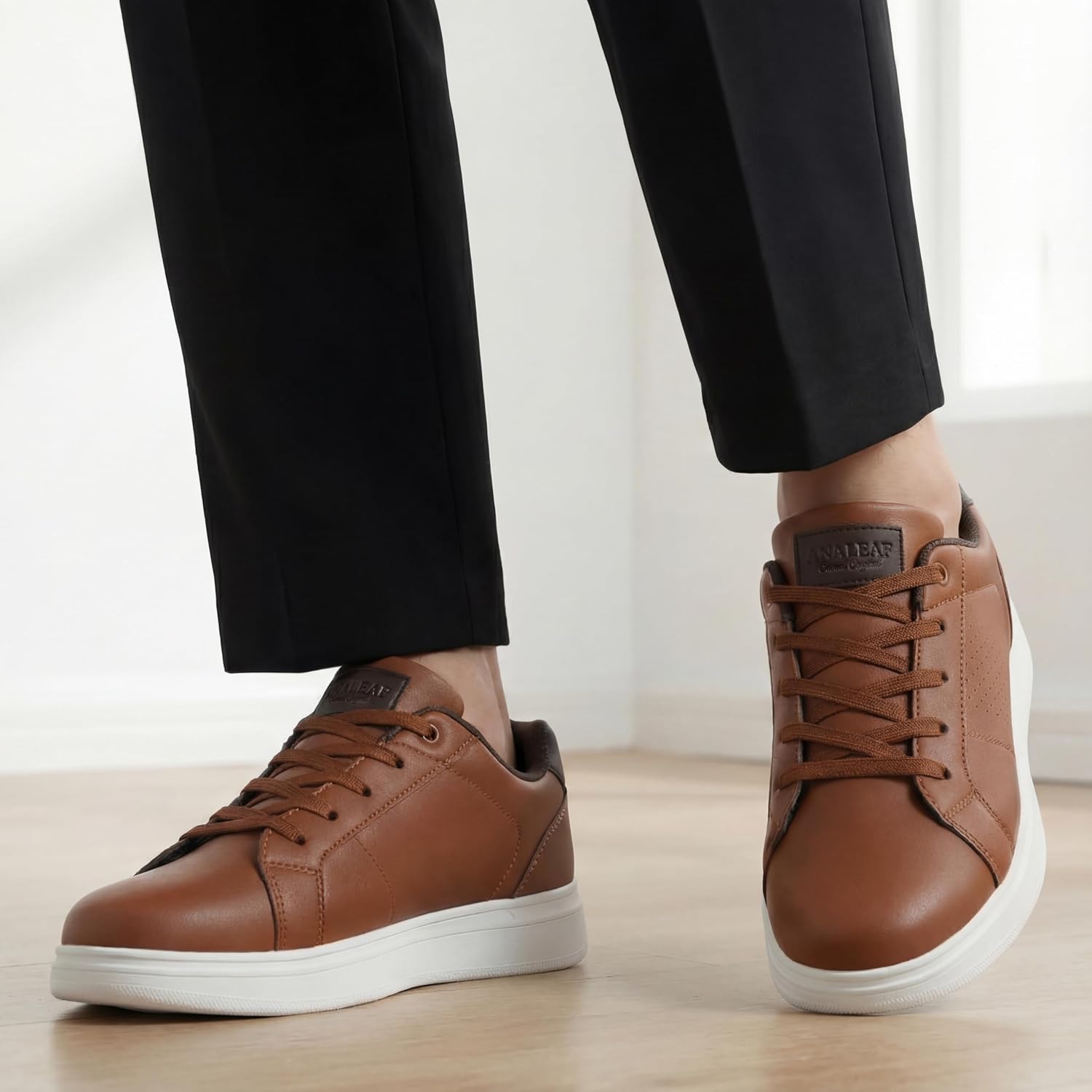 Detalle 2 de ANALeAF Men's Casual Trainers Dress Shoes: Breathable, Comfortable Everyday Fitness for Work and Weekend