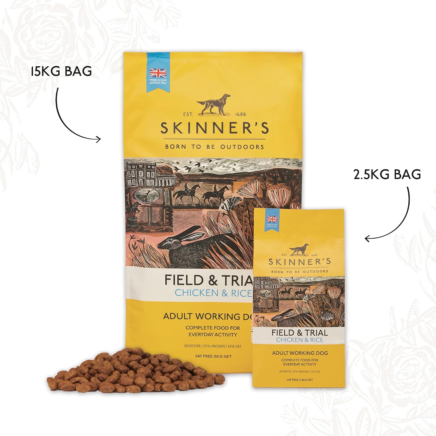 Detalle de Skinner’s Field & Trial Chicken & Rice – Complete Dry Adult Dog Food, Sensitive, Gentle Digestion, 15kg