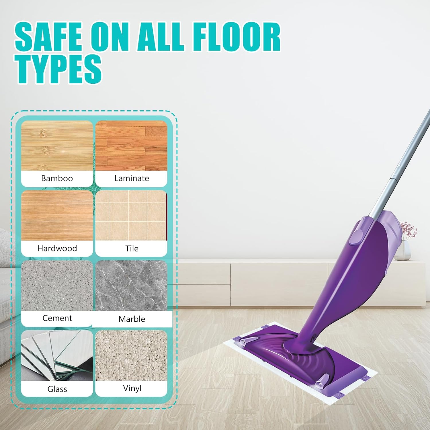 Detalle 2 de ZQZiQi 30-Count Disposable WetJet Mop Pad Refills for Swiffer WetJet