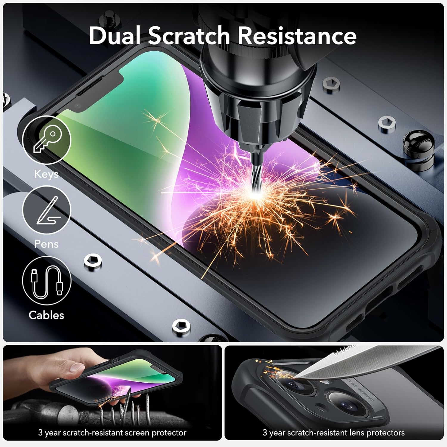 Thumbnail 6 de ESR for iPhone 15 Pro Case with MagSafe and Built-in 9H+ Tempered Glass Screen Protector