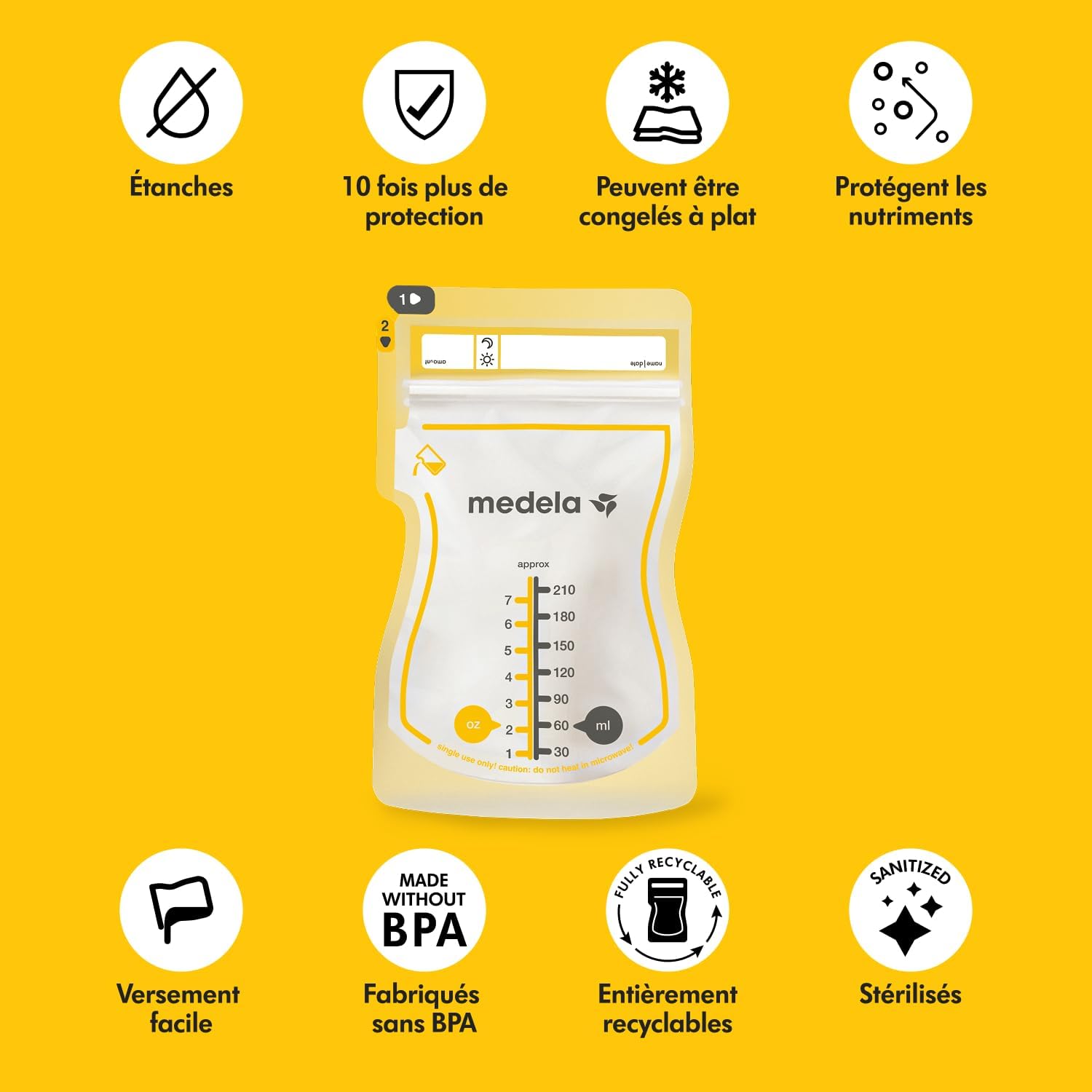 Thumbnail 2 de Medela Easy Pour sachets 210 ml