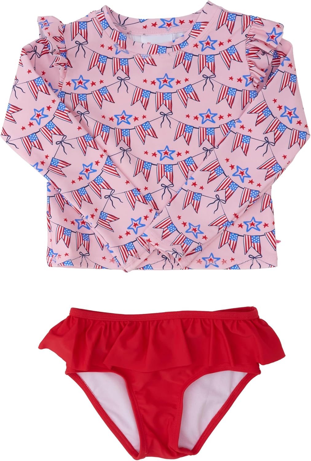 Thumbnail 6 de RuffleButts Modern Skirted Rash Guard Bikini UPF 50+