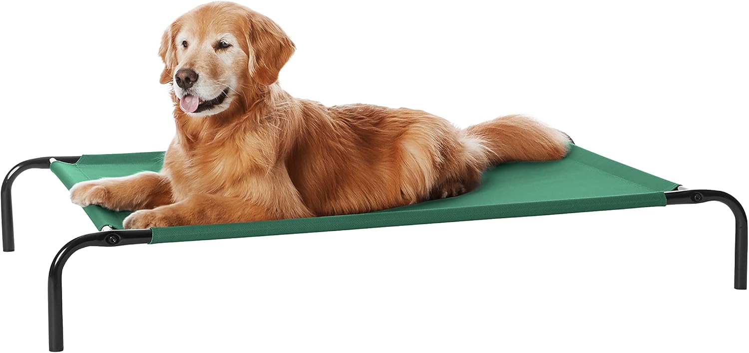 Detalle 2 de Amazon Basics Kühlendes erhöhtes Haustierbett Hund, Größe S, Grün