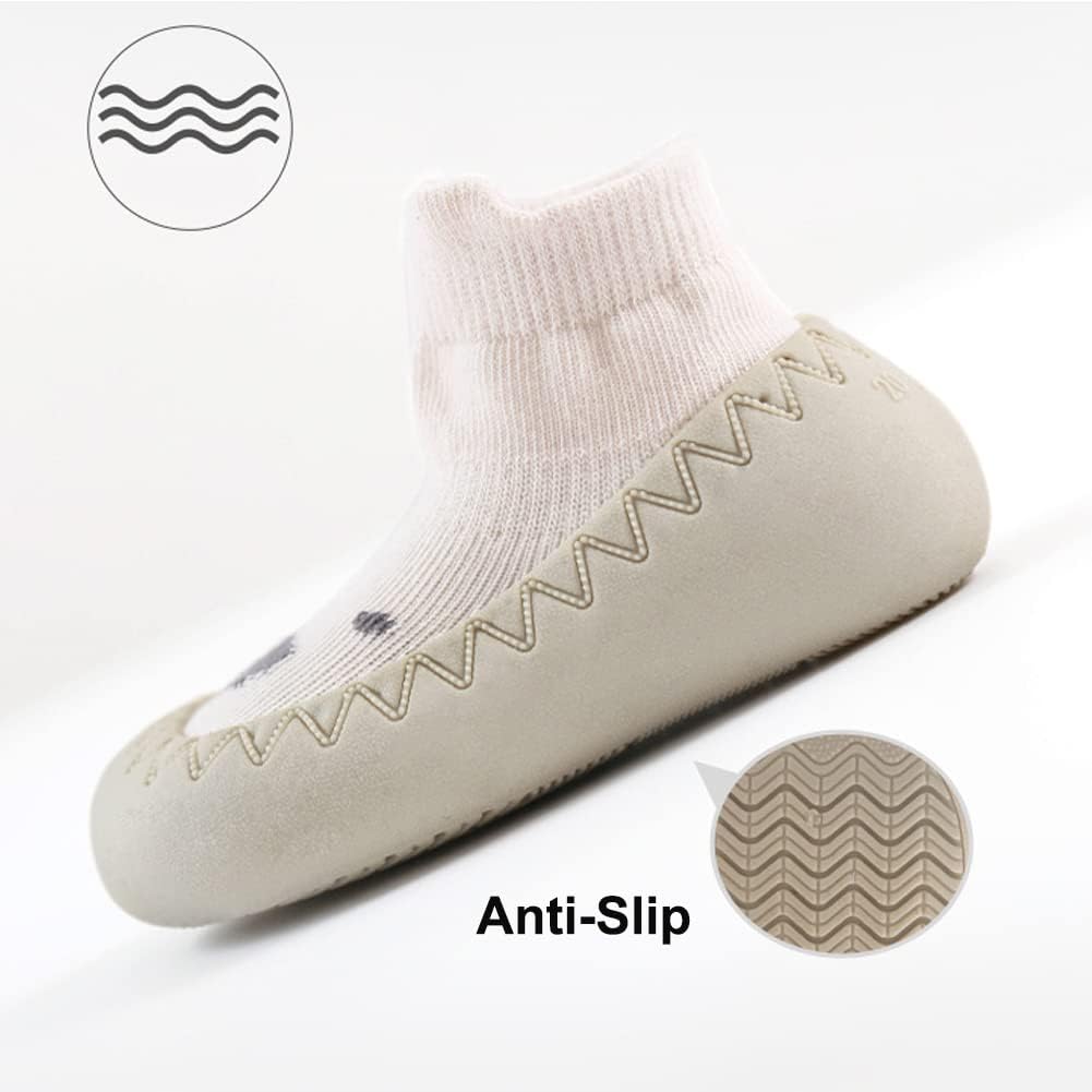 Detalle de Toddler Sock Shoes – Cute Baby First Walking Shoes with Soft Sole Grips