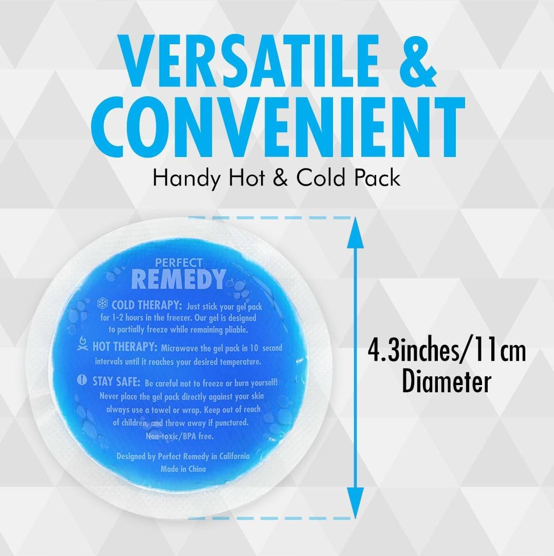 Detalle de Perfect Remedy Round Gel Ice Pack (5 Pack, Blue) for Hot & Cold Compress
