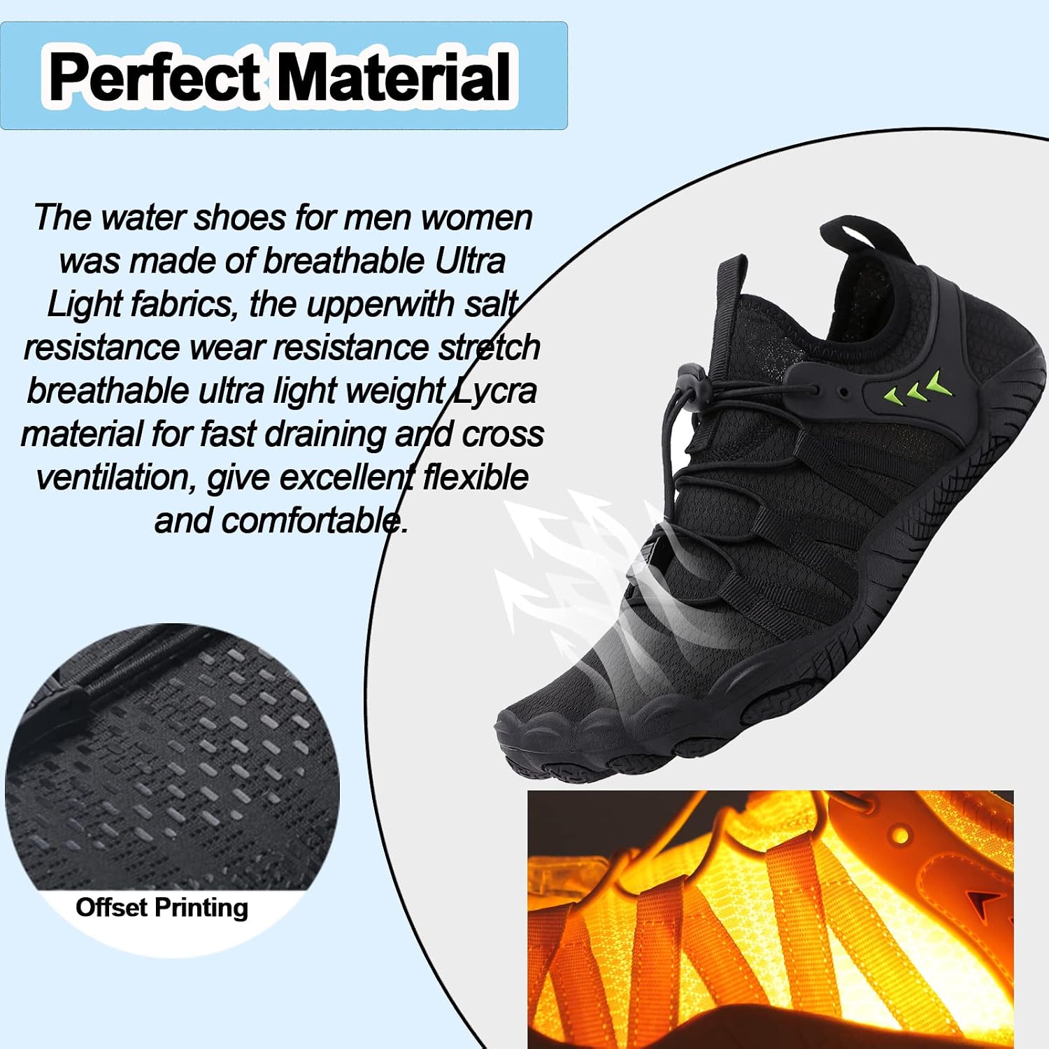 Thumbnail 1 de Bravover Quick Dry Barefoot Aqua Shoes for Men & Women – five-finger beach, pool, swim and surf shoes