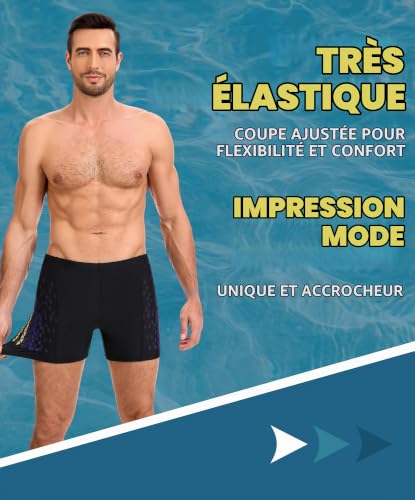 Thumbnail 3 de AMZSPORT Maillot de Bain Homme Short de Bain à Séchage Rapide – Violet/Noir XL