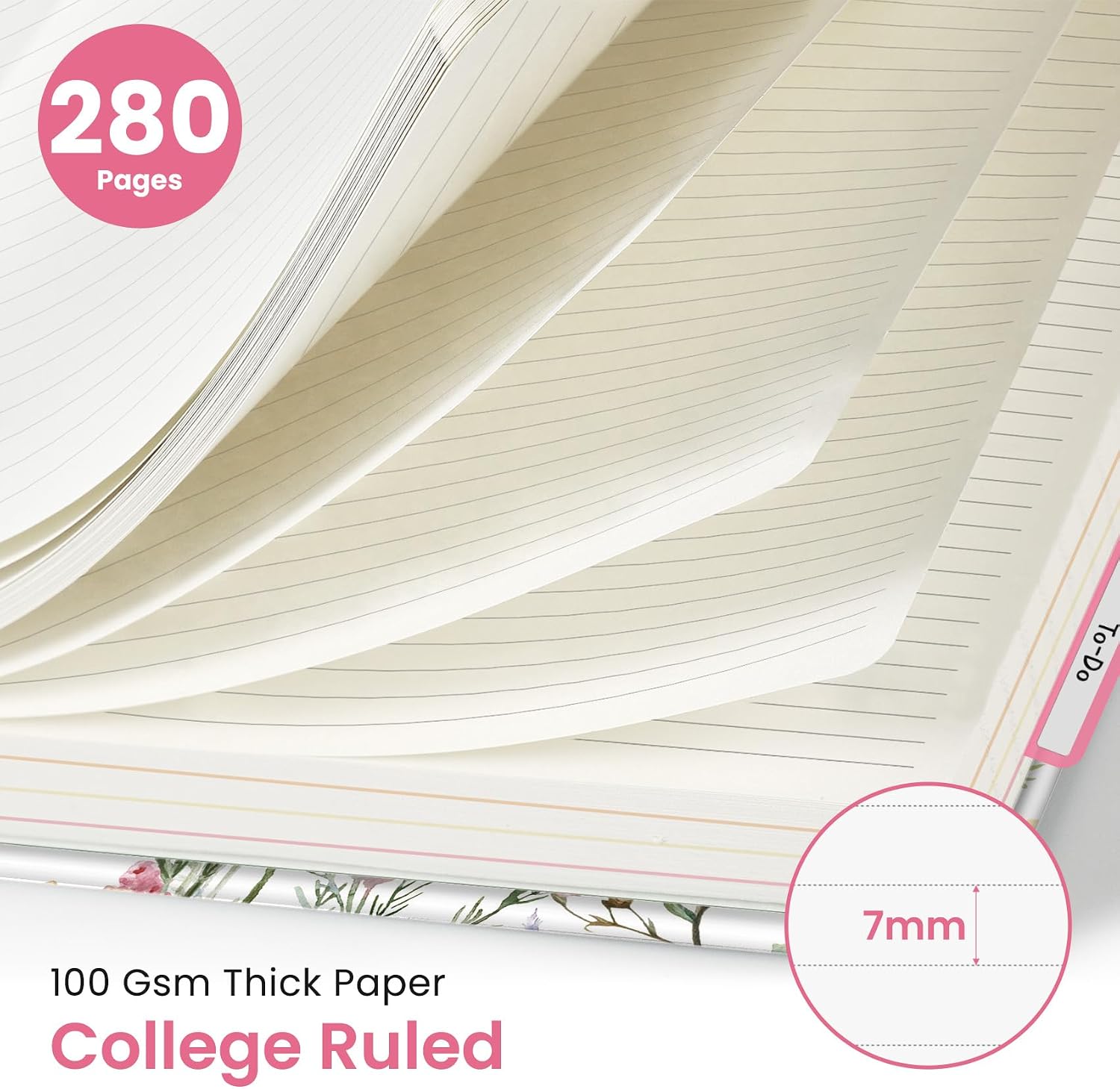 Detalle de Taja Large 5-Subject Spiral Notebook, 280 Pages, Wildflowers