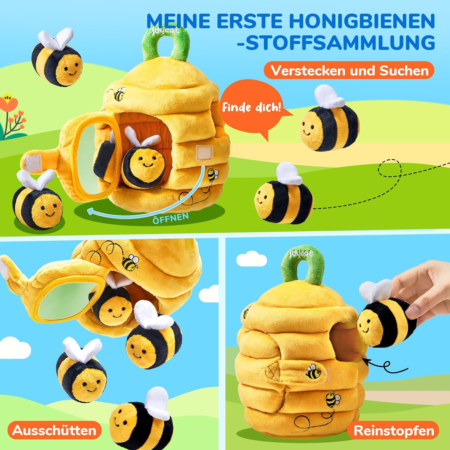 Thumbnail 2 de JoyCat Baby Sensorik-Spielzeug Bienenstock: Montessori-Entdeckung für 6–12 Monate