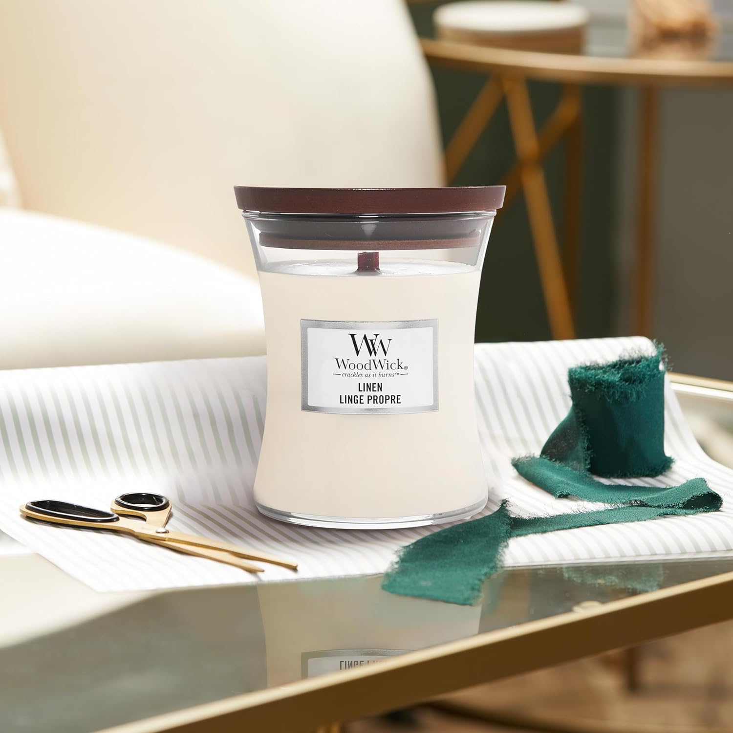 Thumbnail 4 de WoodWick bougie parfumée moyenne à mèche en bois – Lavande Relaxante