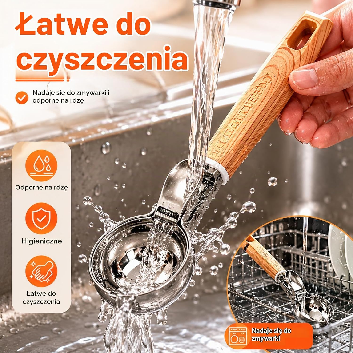 Detalle de Kisstta 679869 – łyżka do lodów ze stali nierdzewnej z wypychaczem