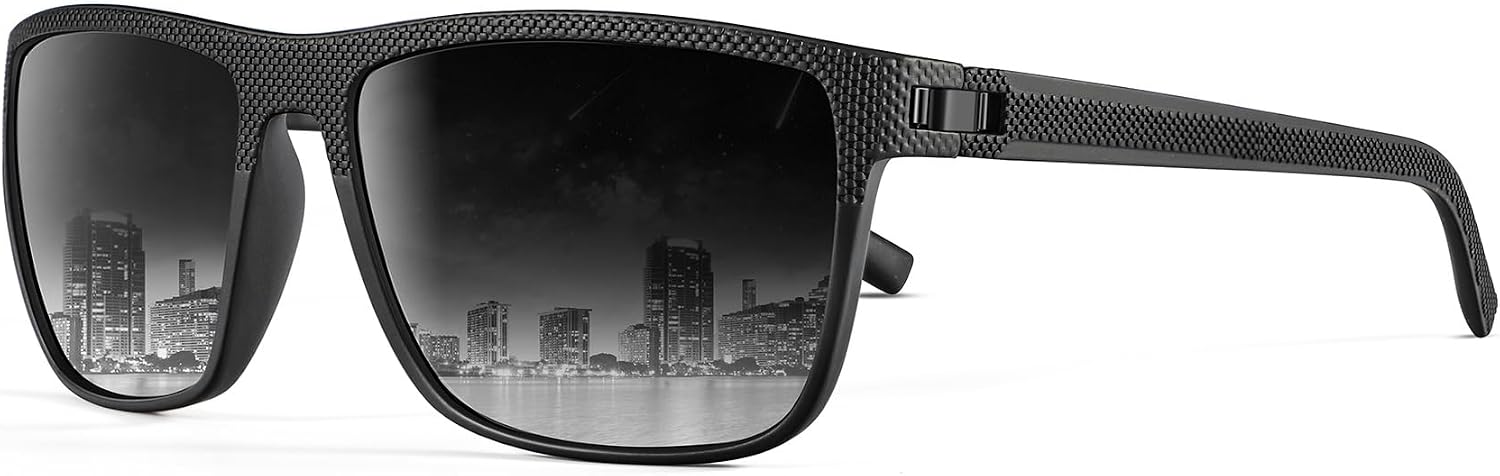 Detalle de HENGOSEN Sunglasses Mens Polarised – Classic Lightweight UV400 Rectangular Frame