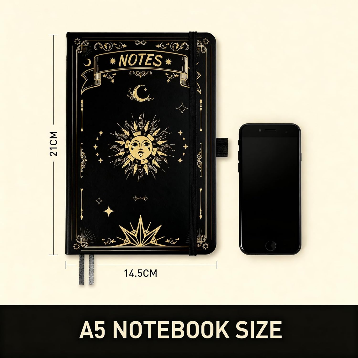 Detalle de XLOXFU Lined Notebook A5 Journal: 192 pages, PU Leather, 7mm ruling