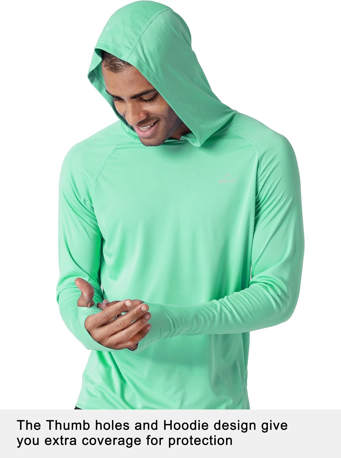 Detalle de Willit Men's UPF 50+ Sun Protection Hoodie: Lightweight Hoodie for Outdoor Activity