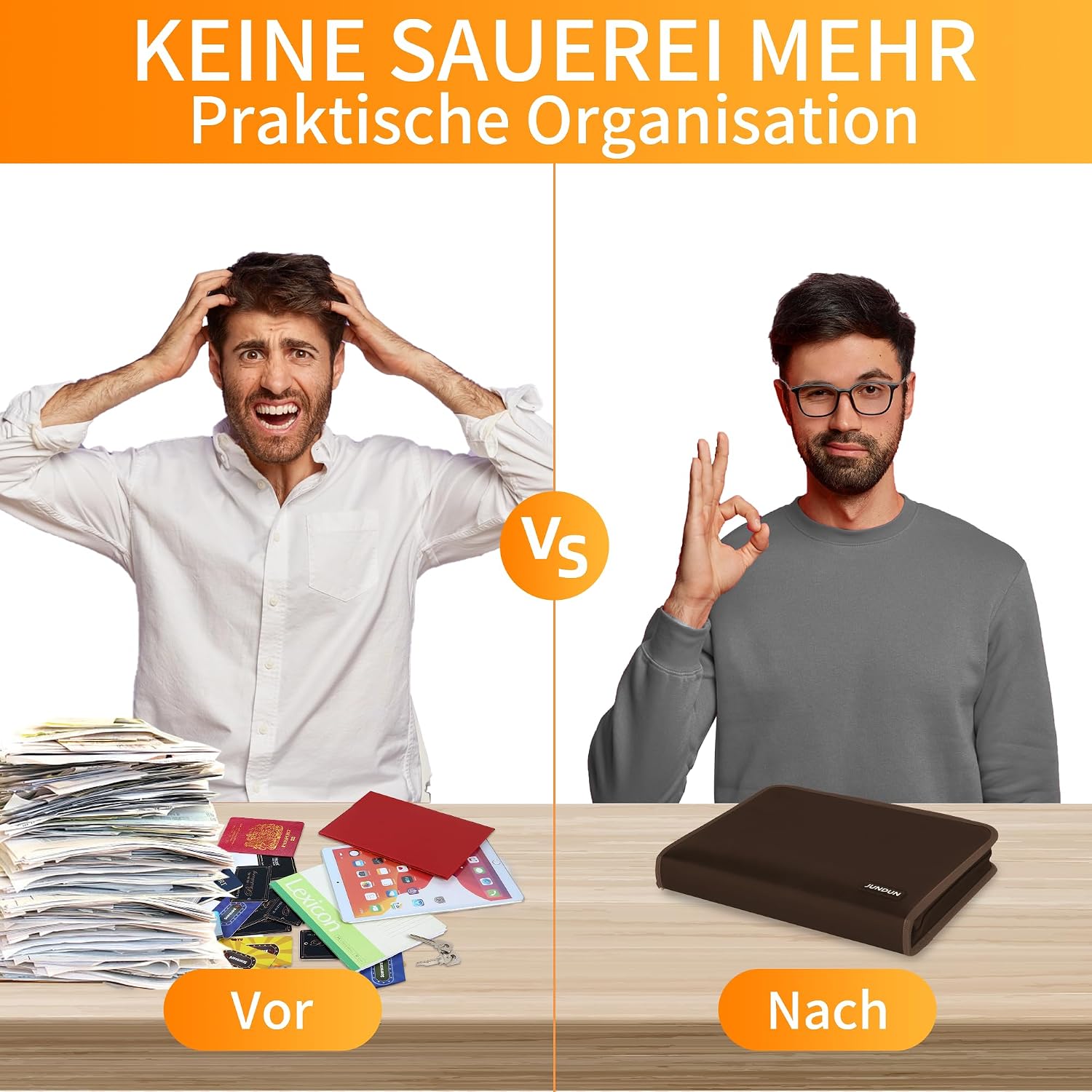 Detalle 1 de JUNDUN Fächermappe A4 mit 13 Fächern