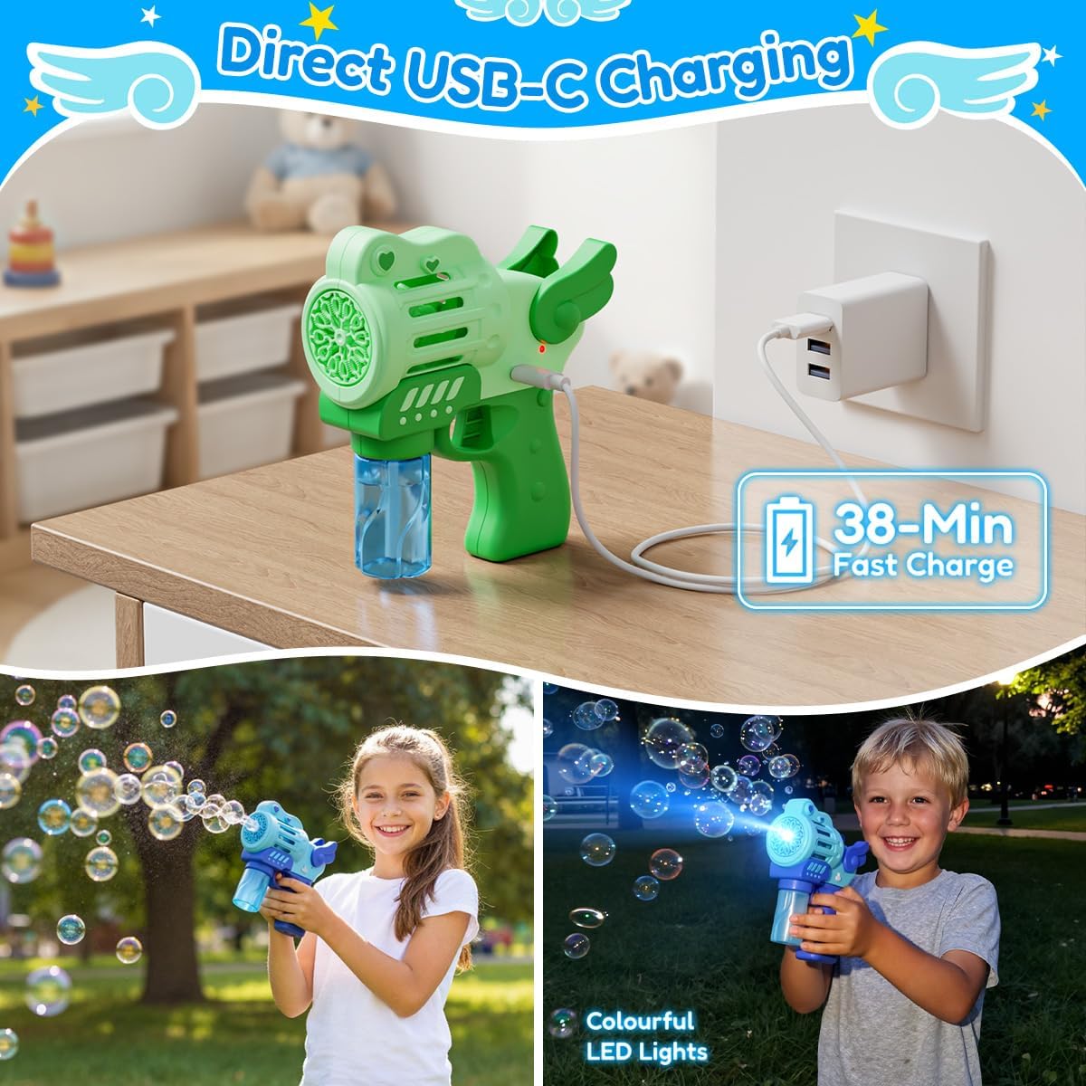 Detalle de Rechargeable Bubble Machine 2-Pack