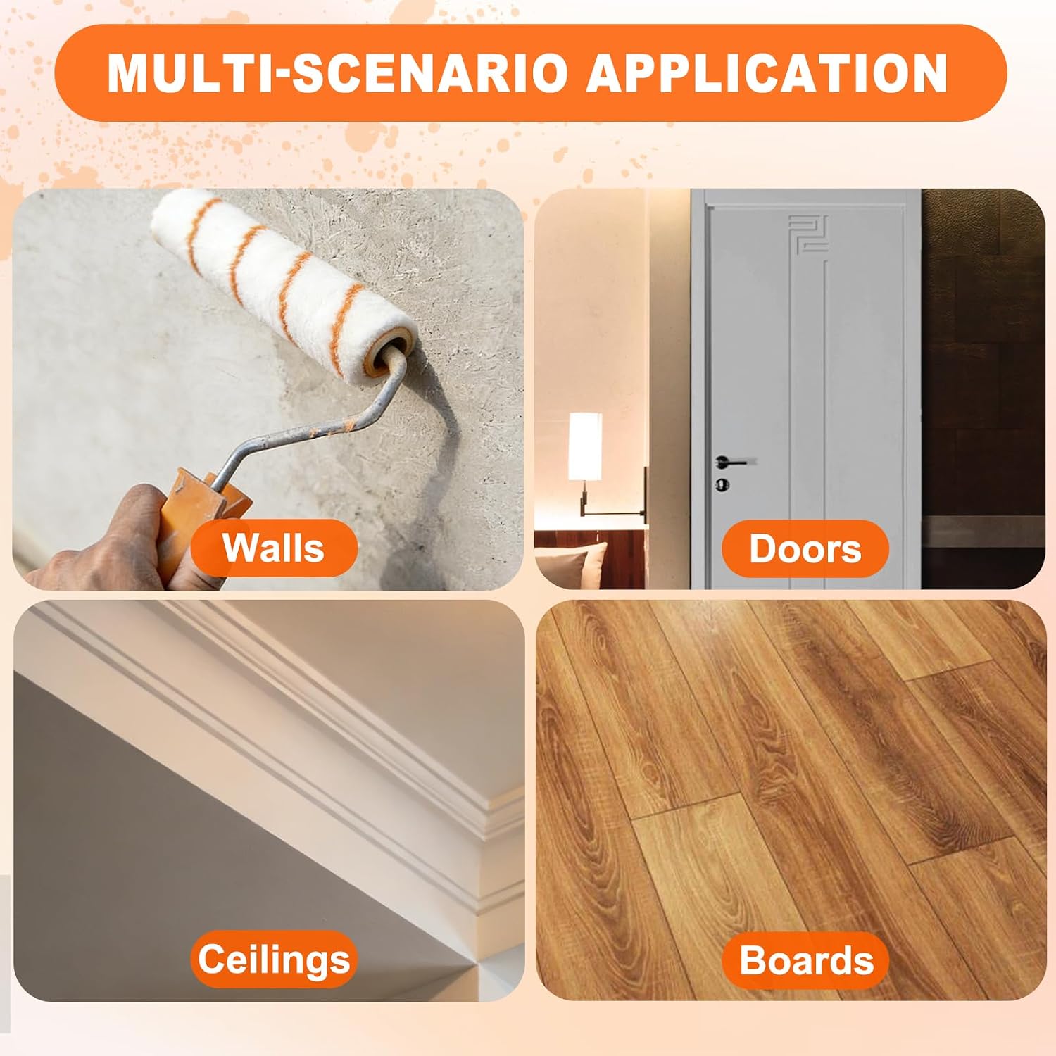 Detalle de SISUPASSIE Paint Roller Set with 0.3-1.3m Extension Pole – 27 Pieces for Walls, Ceilings and Edges
