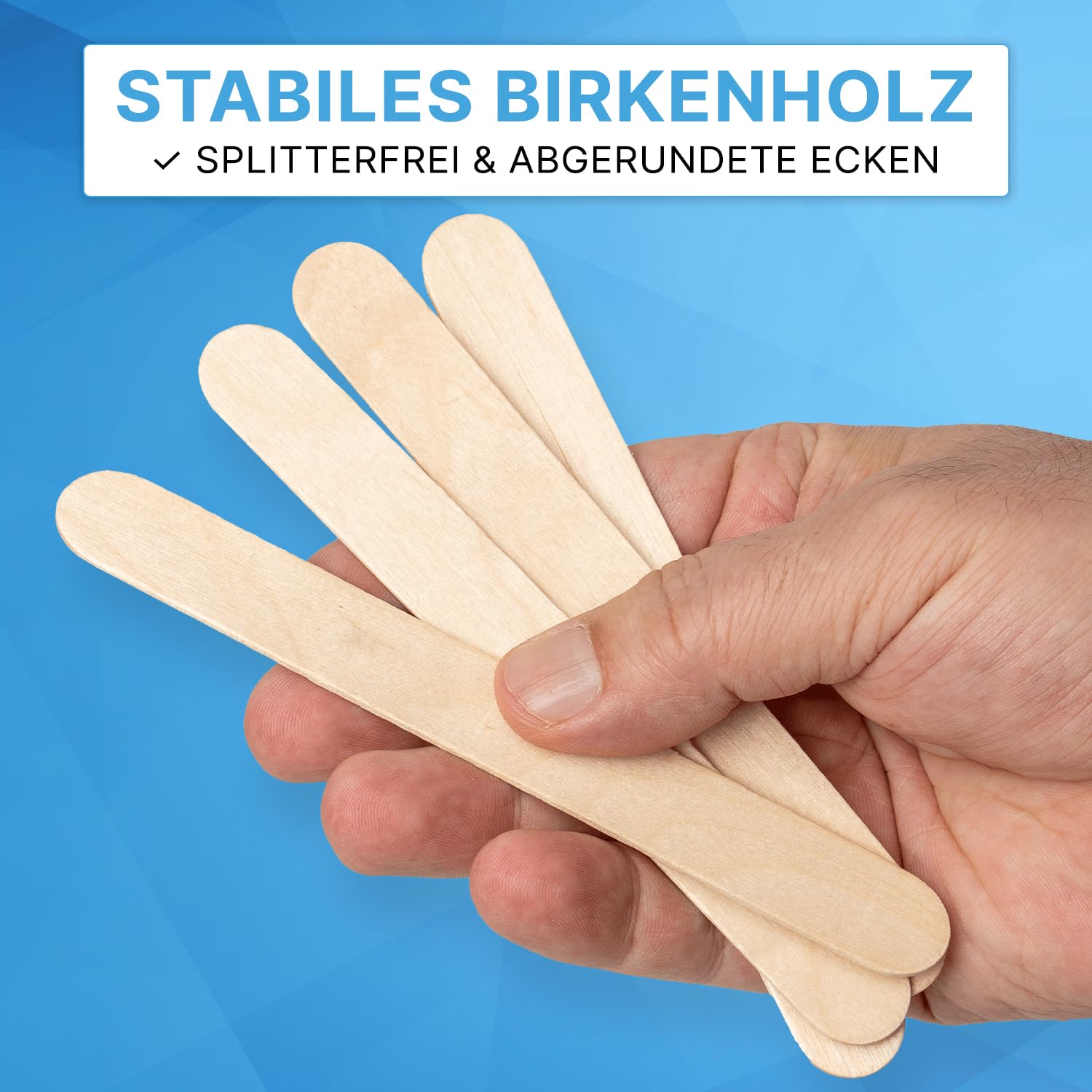Thumbnail 2 de ARNOMED Holzspatel (100x) aus Birke – Holzstäbchen für Eis, Basteln & Waxing