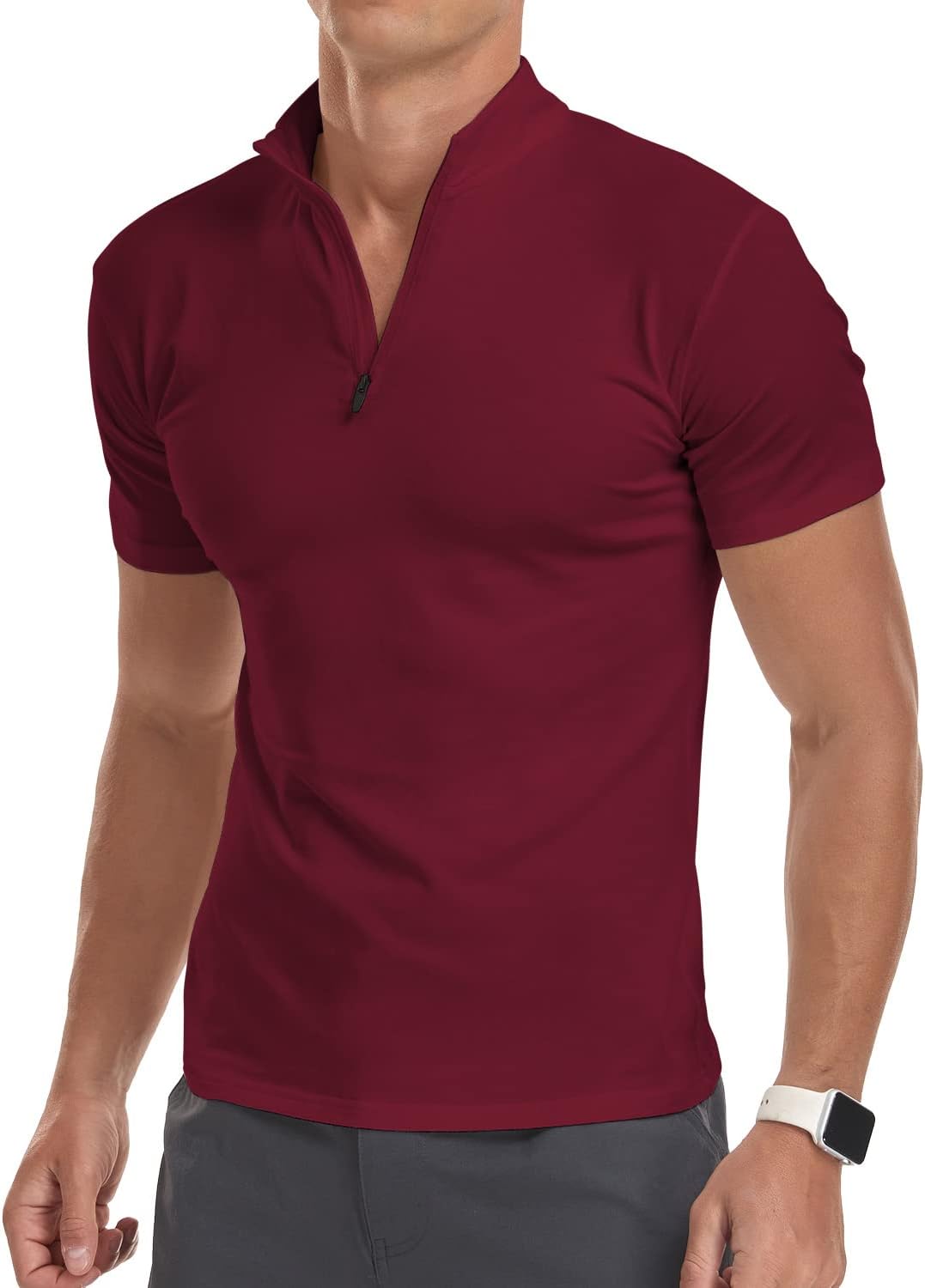 Detalle de KUYIGO Herren 1/4 Zip Laufshirt – Funktionsshirt, Langarm, schnelltrocknend (S–XXL)