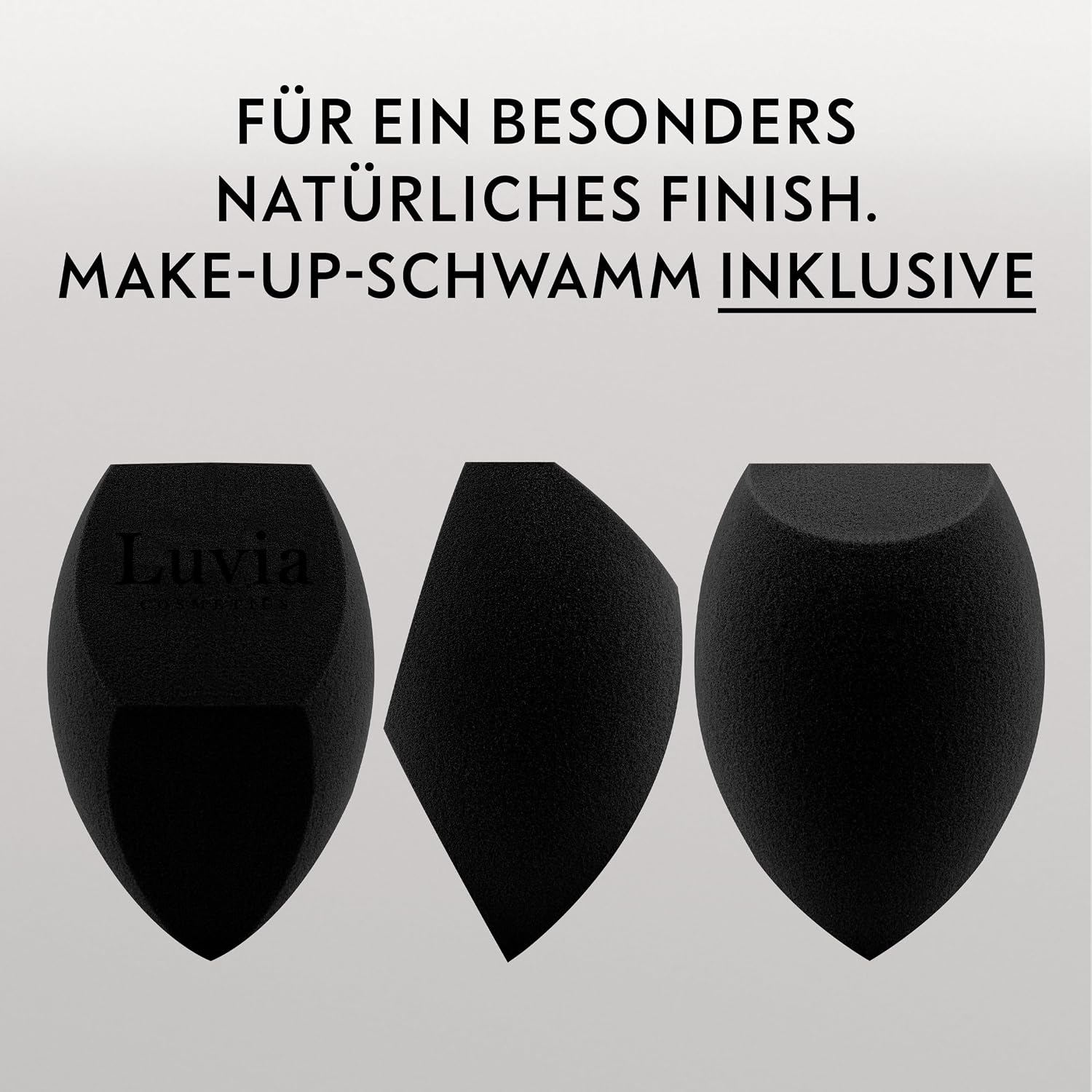 Detalle 2 de Make-up Pinselset 15-teilig vegan von Luvia Cosmetics – 12 Profi-Pinsel, Blender, Reinigungsmatte und veganem Leder‑Etui