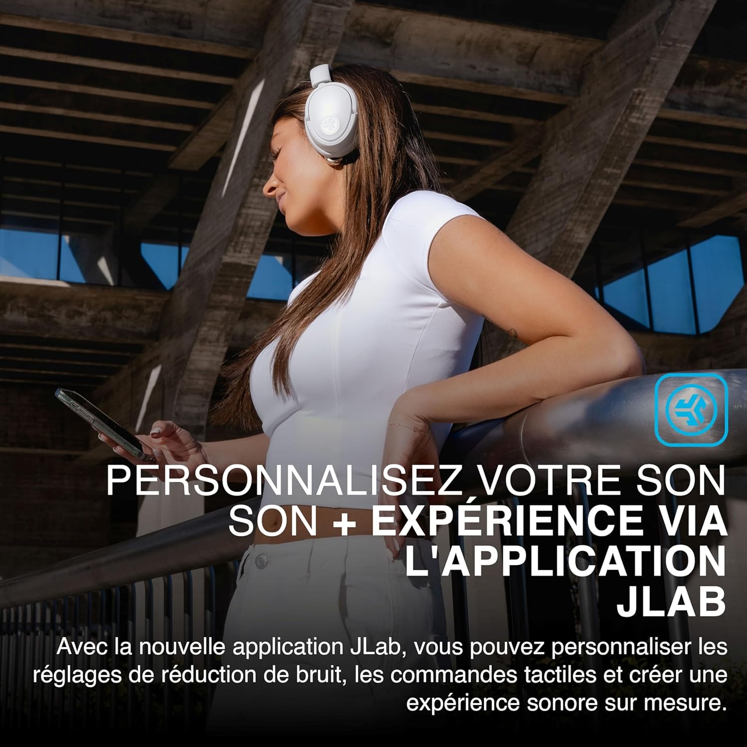 Thumbnail 4 de JLab JBuds LUX ANC — Casque Bluetooth sans Fil Anti-Bruit Pliable, confort premium et 70+ heures d’autonomie