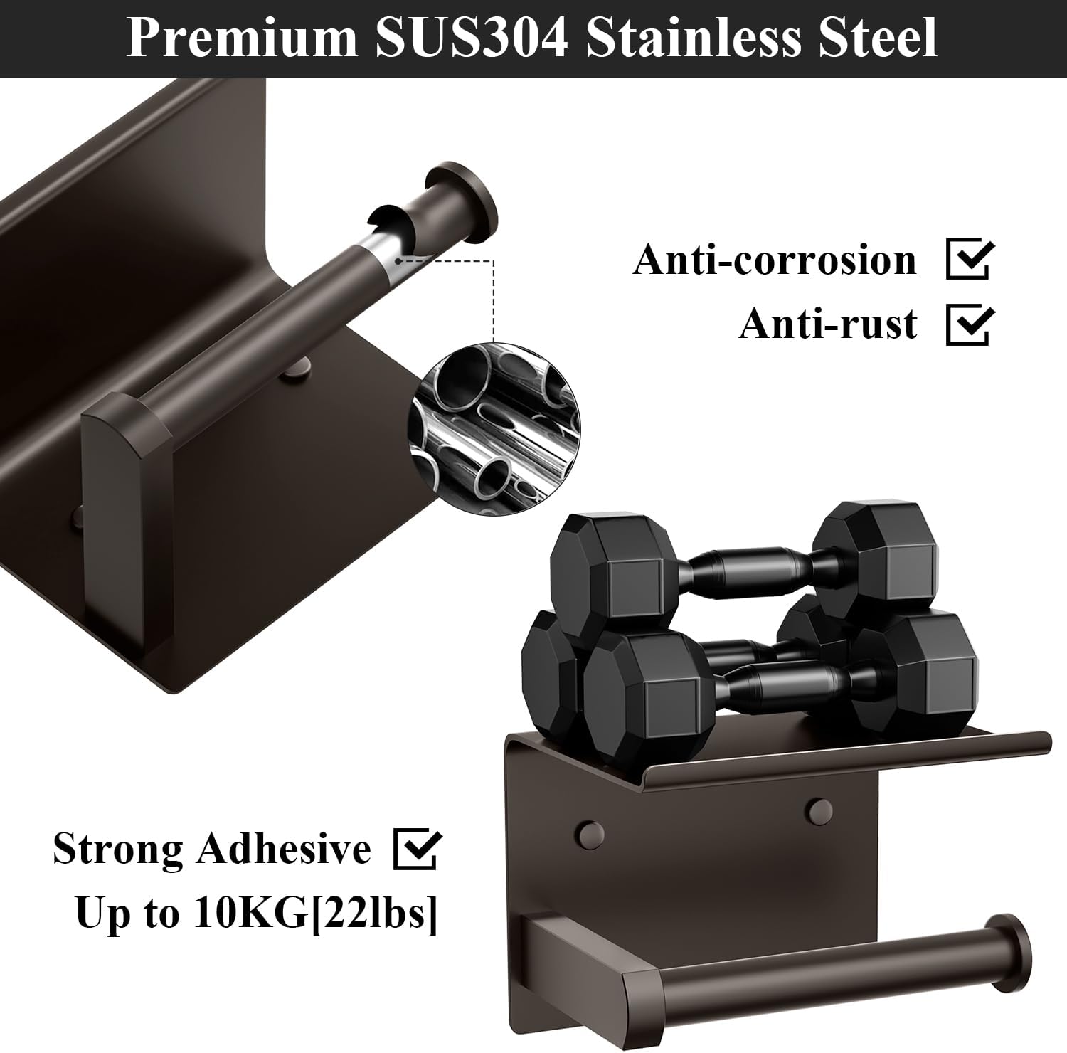 Detalle 2 de Tindbea Toilet Paper Holder, Stainless Steel