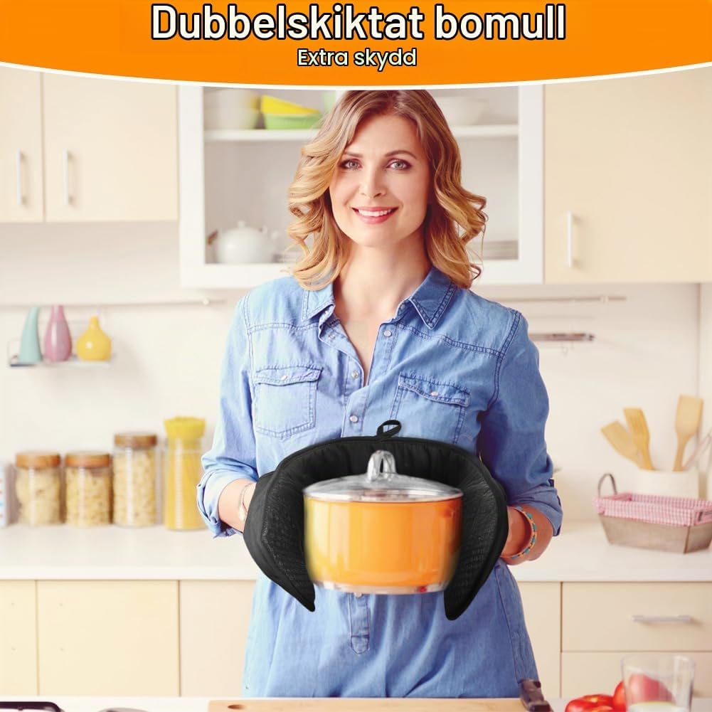 Detalle 2 de AUAUY M1-3507404 dubbel ugnsvante med halkfri silikon, 250 °C