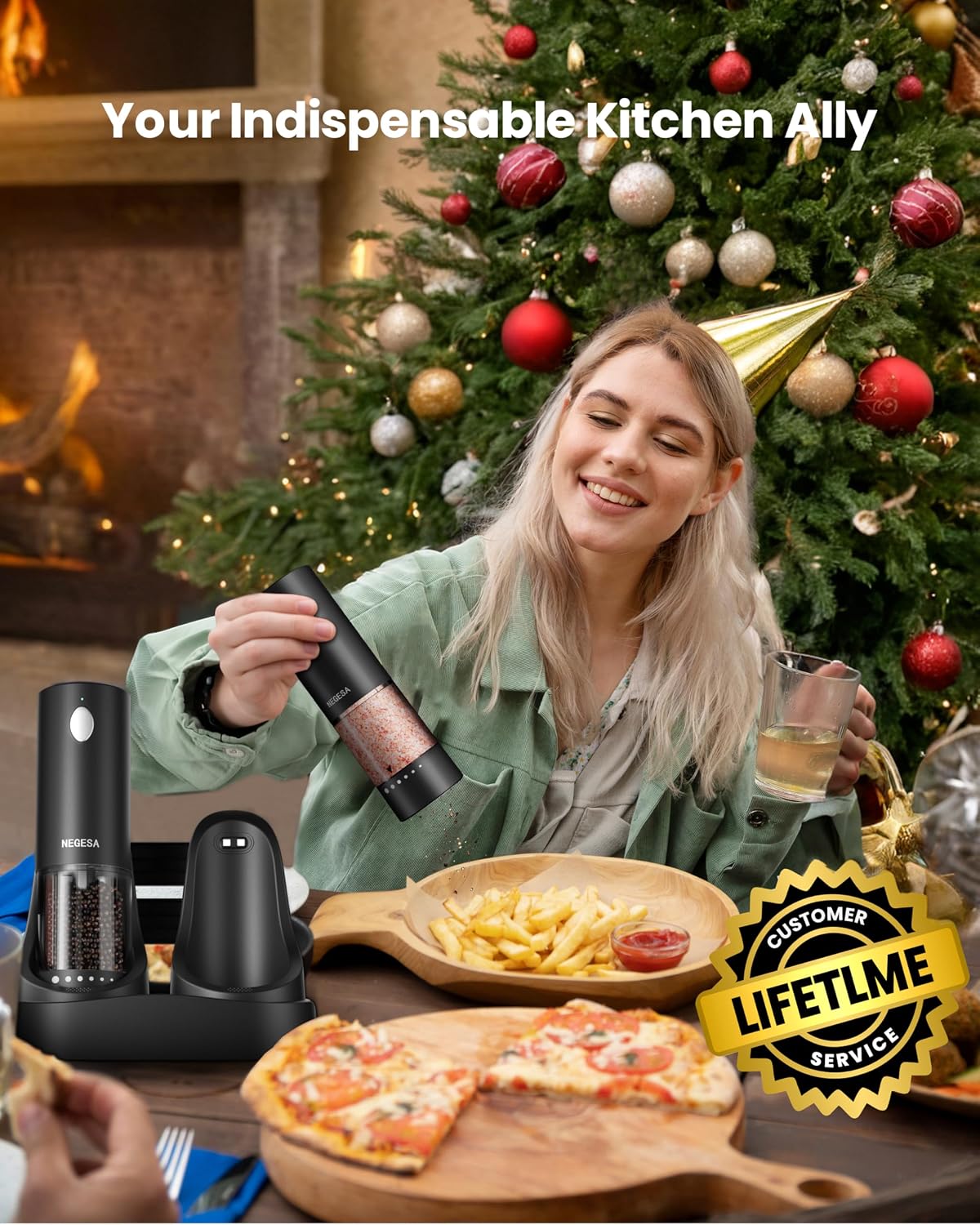 Detalle 2 de Electric Salt and Pepper Grinder 70 ml 🧂