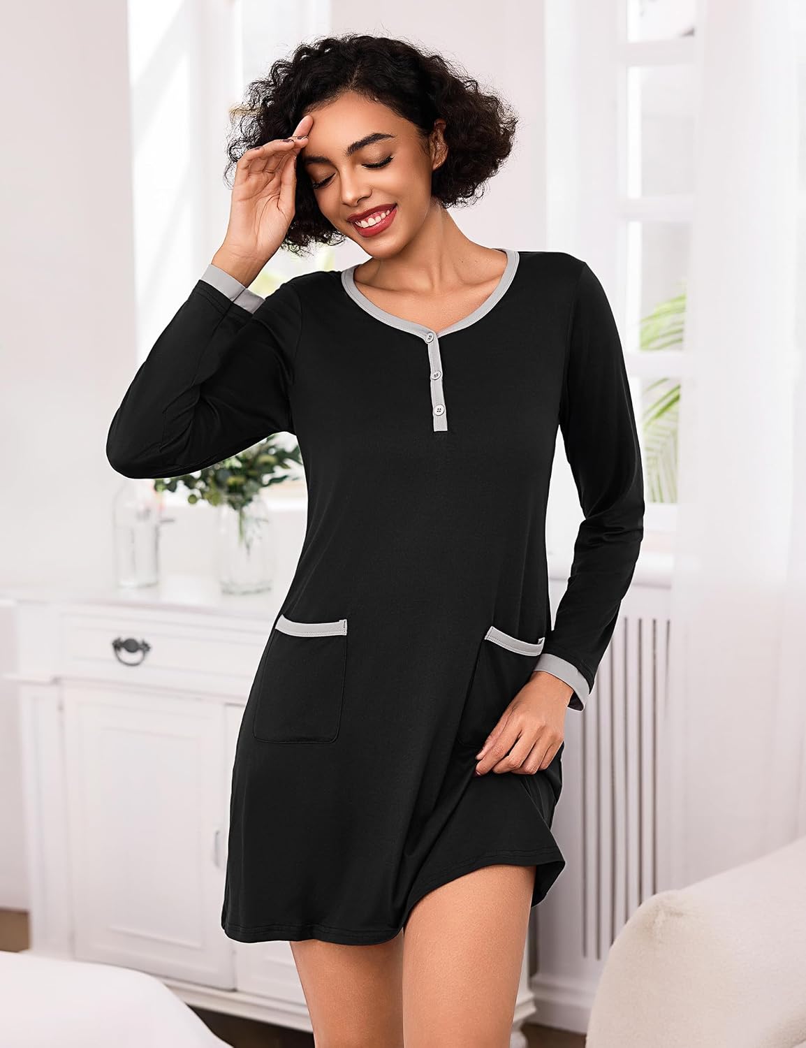 Detalle 2 de Litherday Camisón Mujer Algodón S-XXL