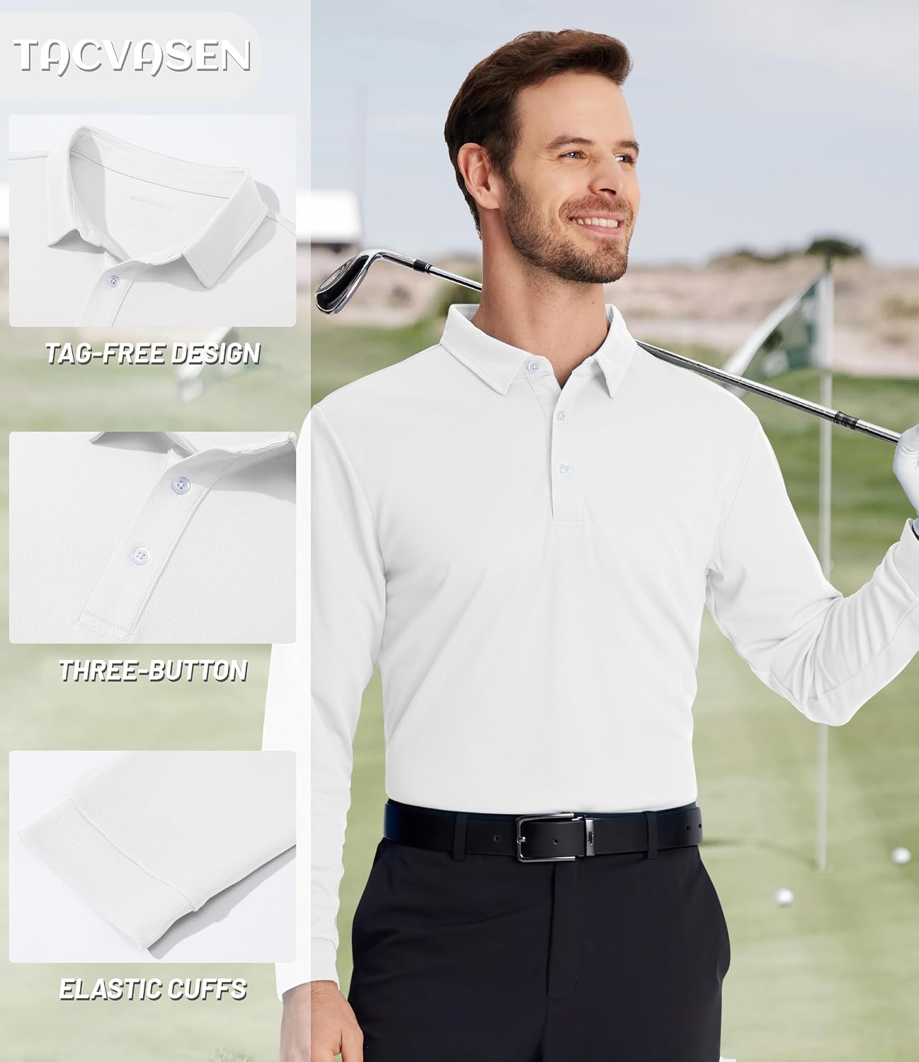 Detalle 2 de Long sleeve quick-dry polo shirt