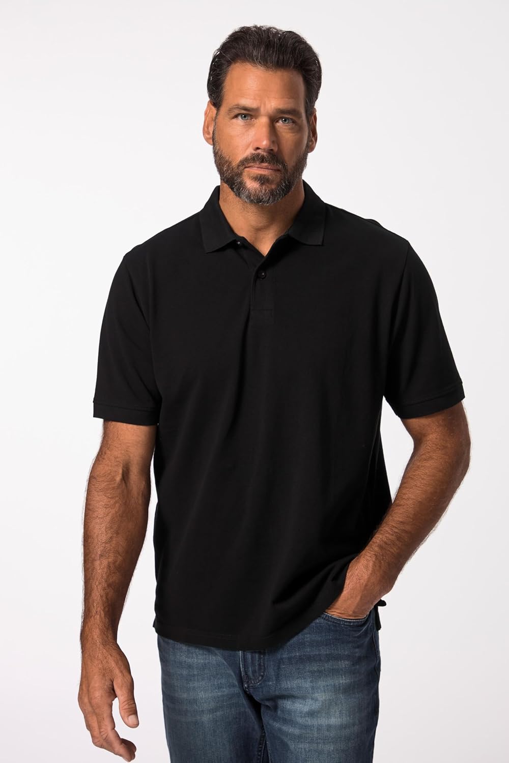 Detalle de JP 1880 Herren Poloshirt Großgrößen – Piqué, Halbarm, Basic, L–8XL (702560)