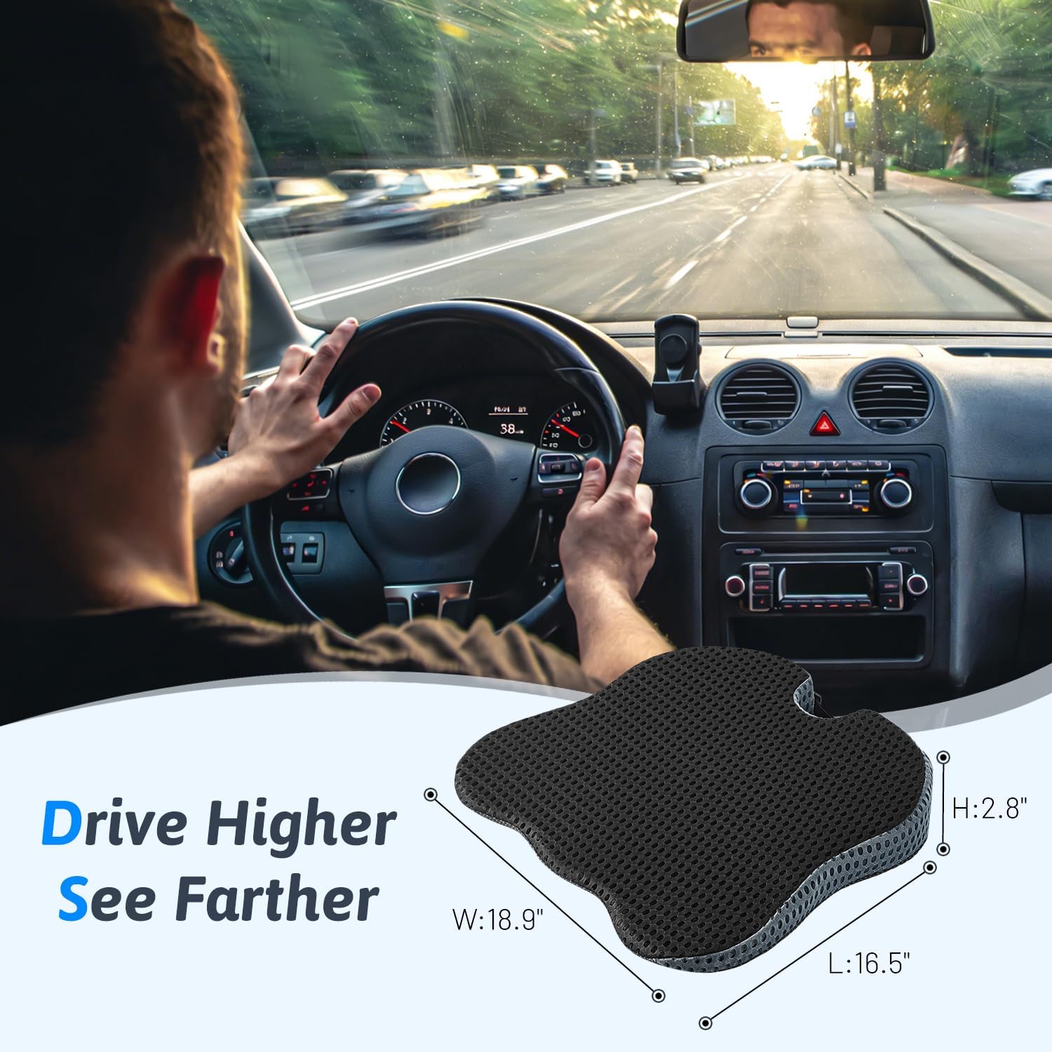 Detalle 2 de Soft Dense Memory Foam Car Seat Cushion