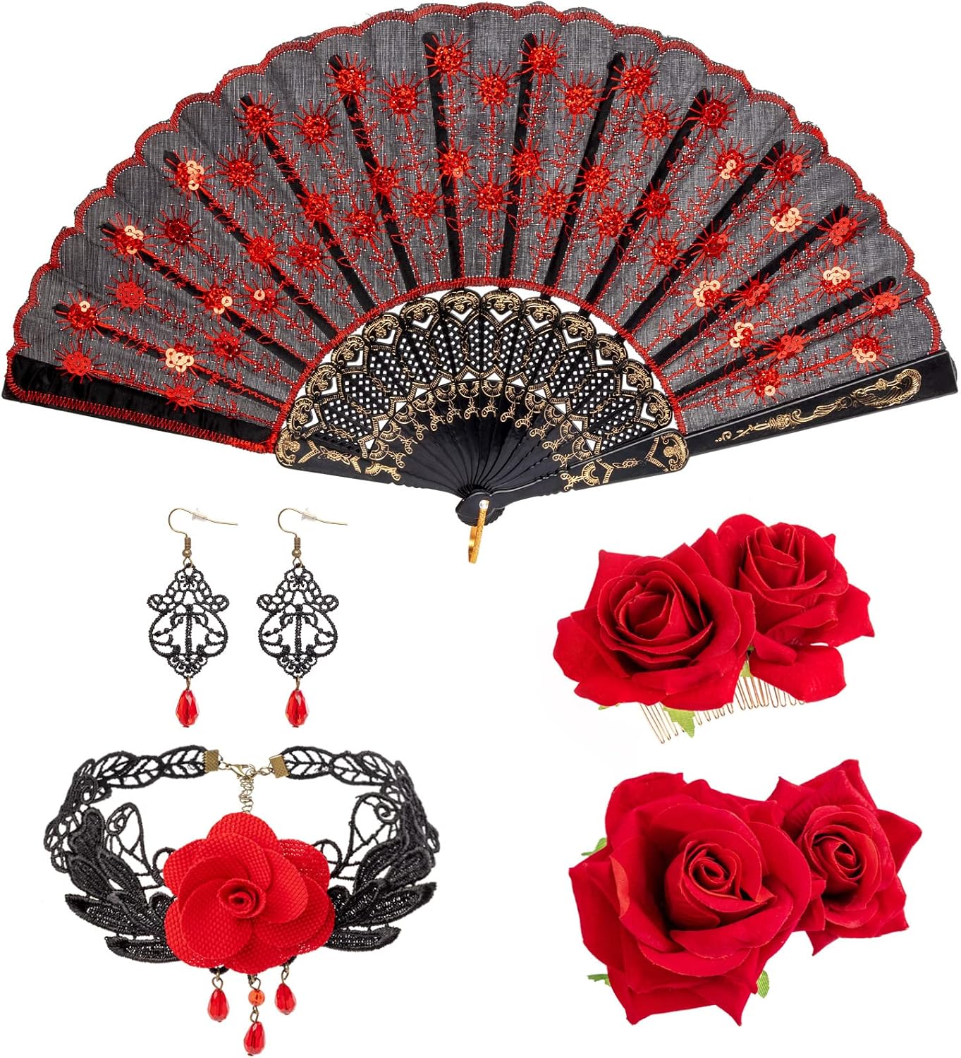 Detalle de DRESHOW 5 pièces broche fleur accessoire cheveux ⚙