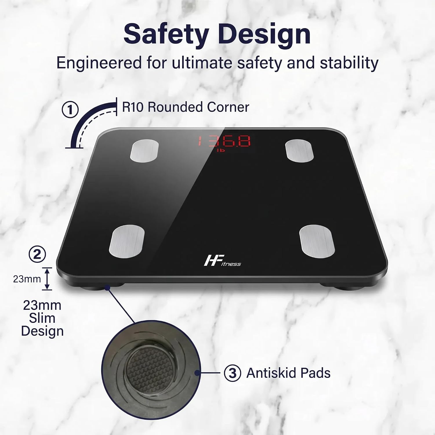 Thumbnail 6 de HomeFashion HFitness Balance : Pèse-Personne connecté avec 19 indices et appli Bluetooth