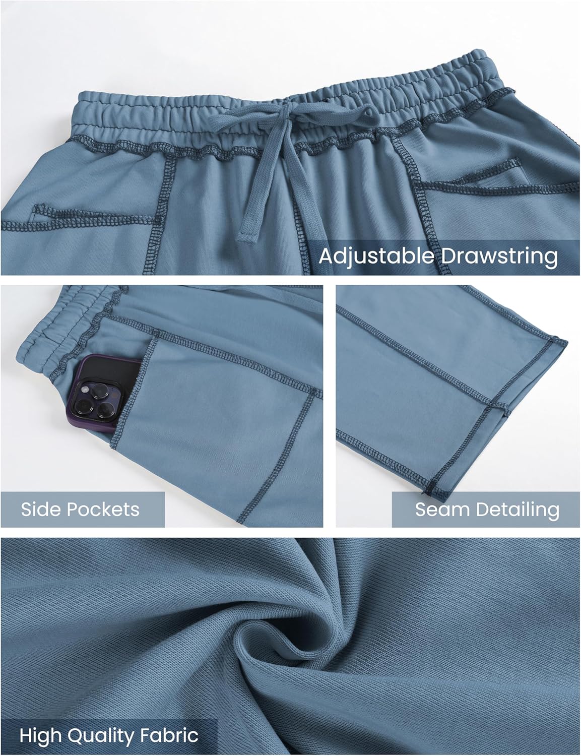 Thumbnail 5 de Athlisan Women's Baggy Barrel Pants: Wide-Leg Lounge Sweatpants with Pockets