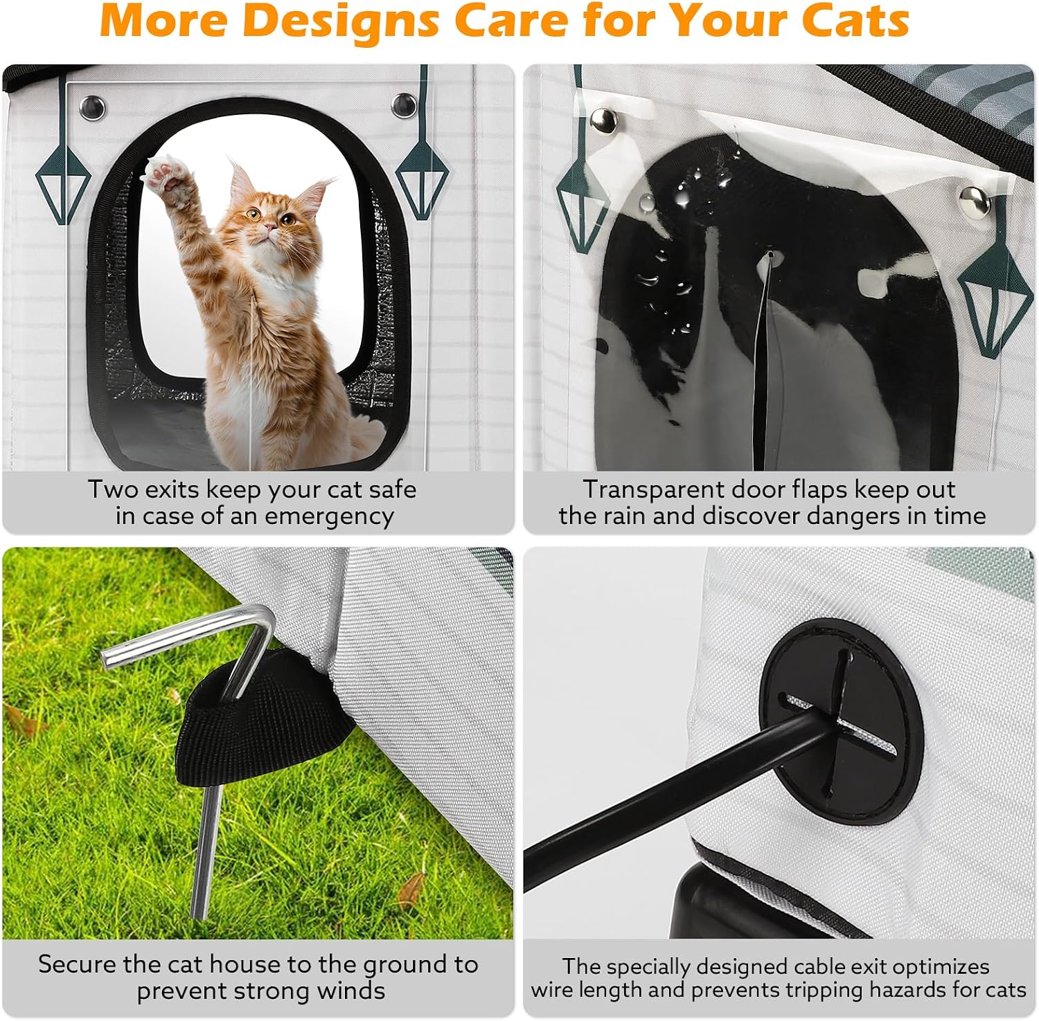 Thumbnail 6 de GASUR 02 Heated Outdoor Cat House, Insulated, Waterproof, Elevated, Dual-Exit