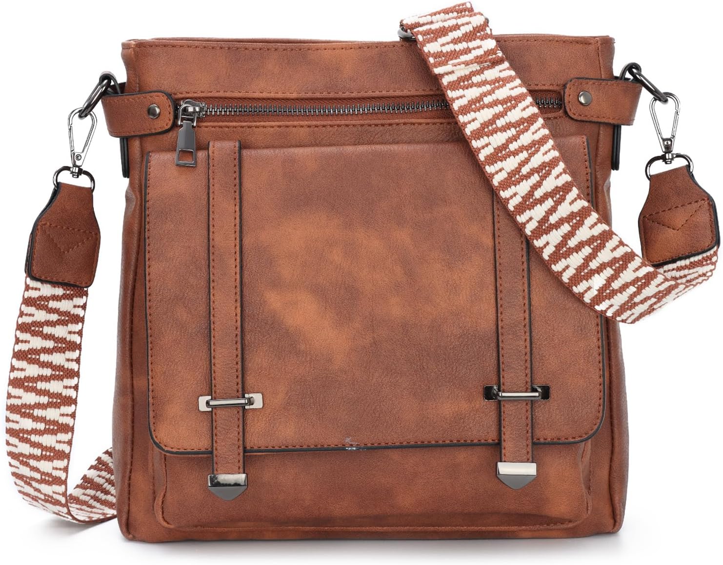Detalle de EVEOUT Faux Leather Crossbody Bag with Wide Strap