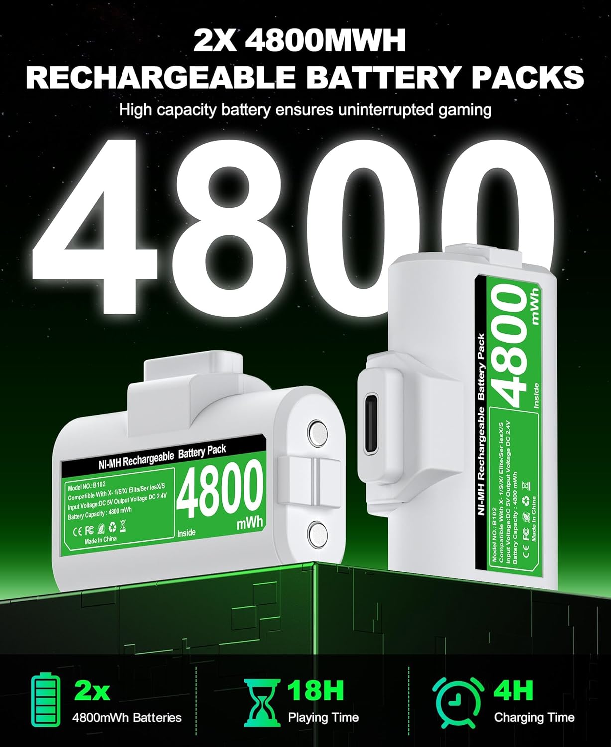 Thumbnail 1 de Xbox Rechargeable Battery Pack 4800mWh