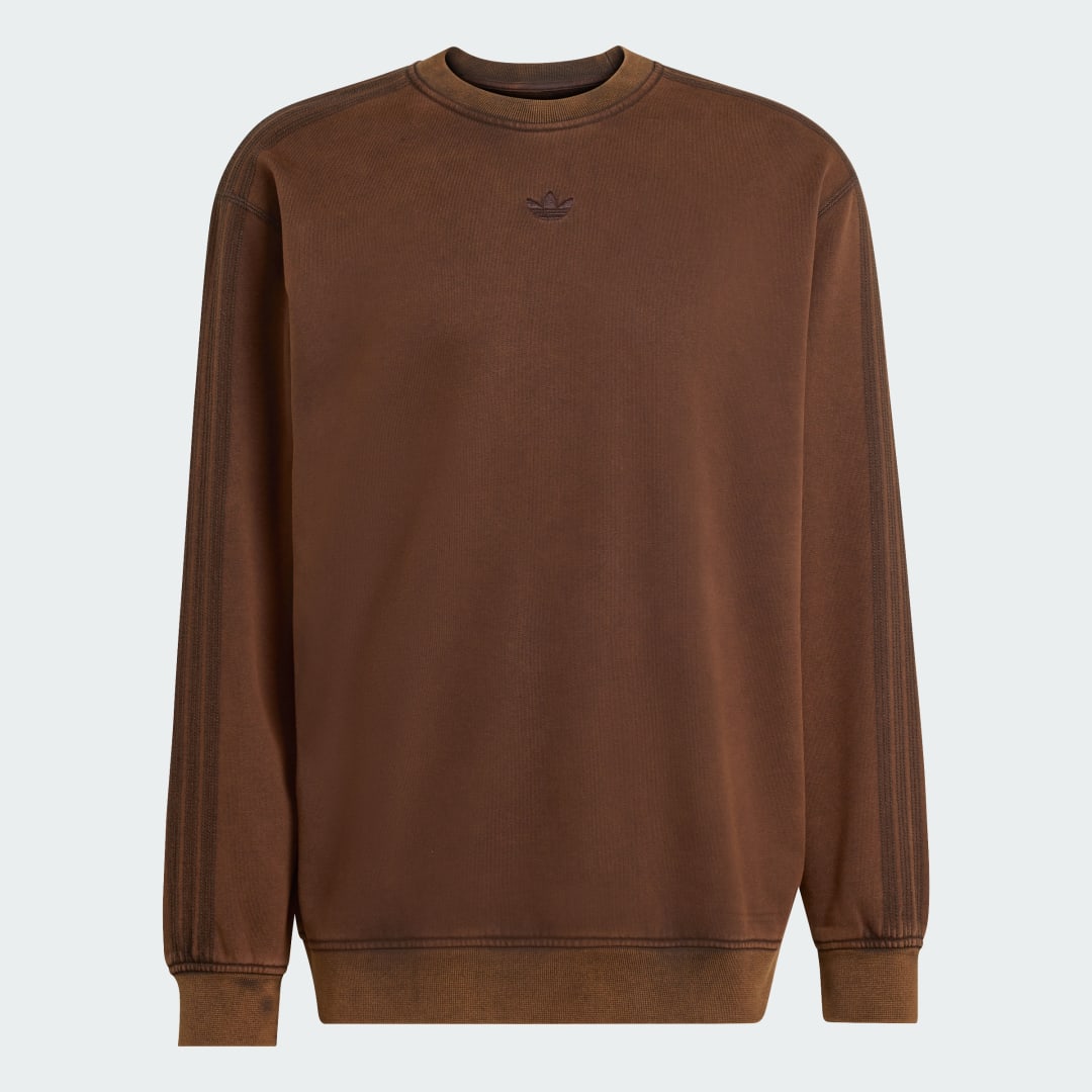 Thumbnail 3 de adidas Premium Essentials sudadera retro de cuello redondo efecto lavado (marrón)
