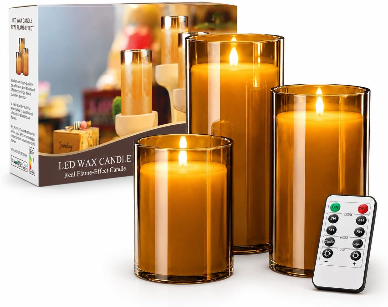 Detalle de YINUO LED Candles 4 5 6in Set
