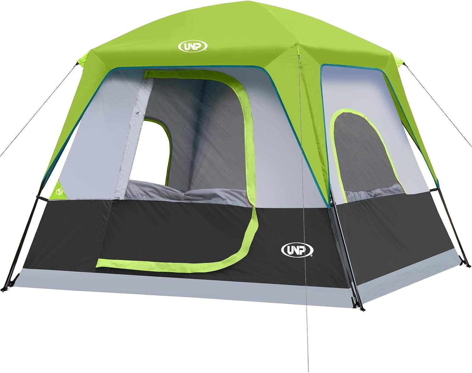 Thumbnail 6 de UNP Campingzelt für 4–8 Personen – einfach aufzubauen, wasserdicht mit Regendach, Stehhöhe