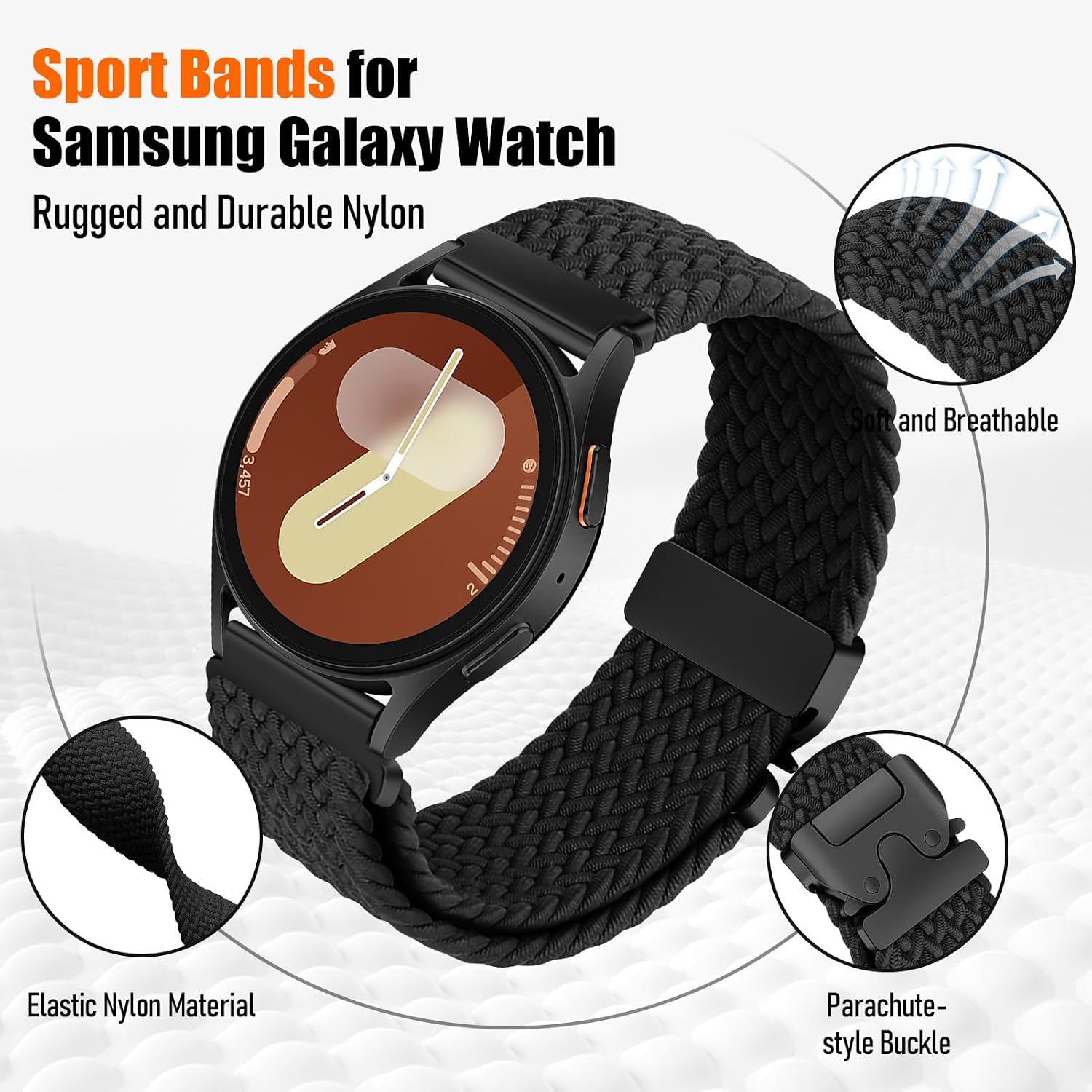 Thumbnail 5 de Wowstrap 18 mm braided nylon Garmin strap