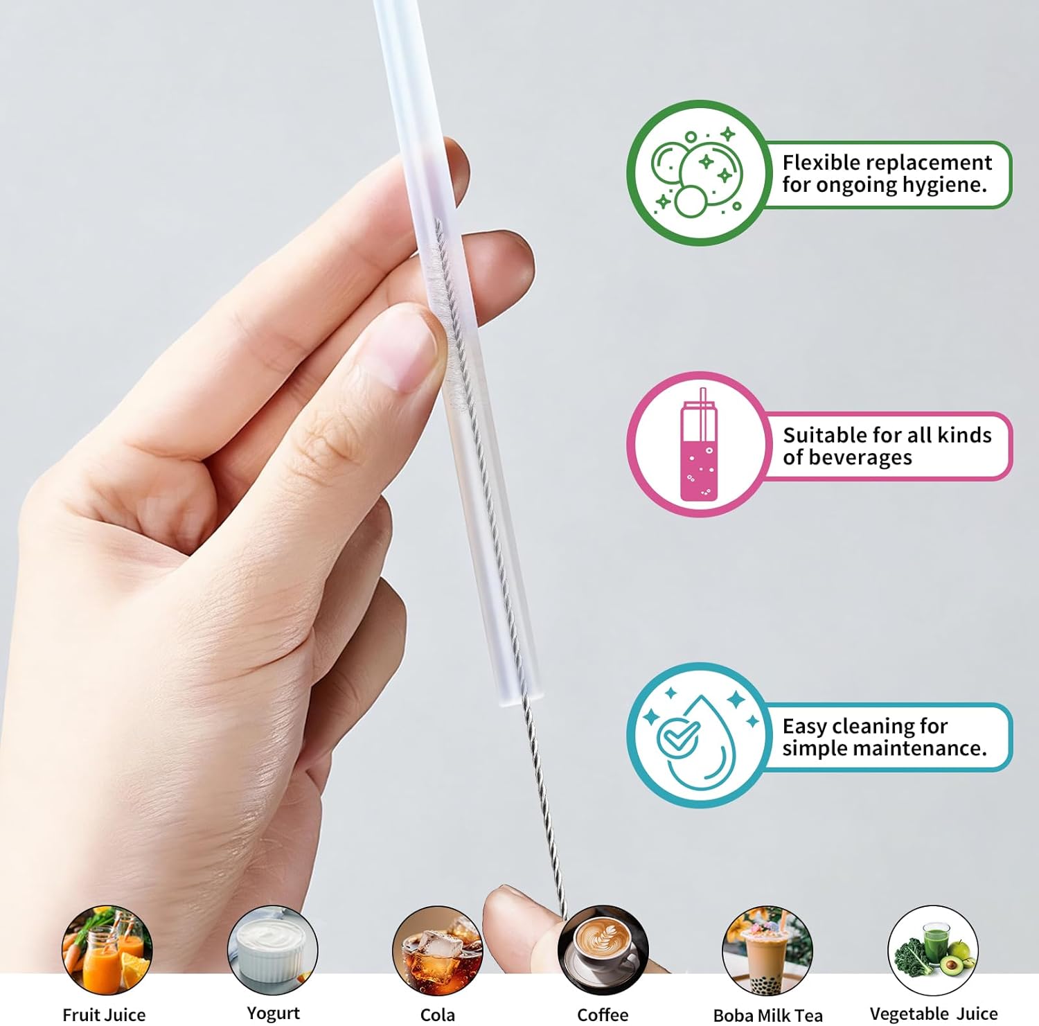 Thumbnail 2 de JAPORIA Gourde Sport isotherme 1 L en acier inoxydable avec paille (sans BPA) – anti-fuite