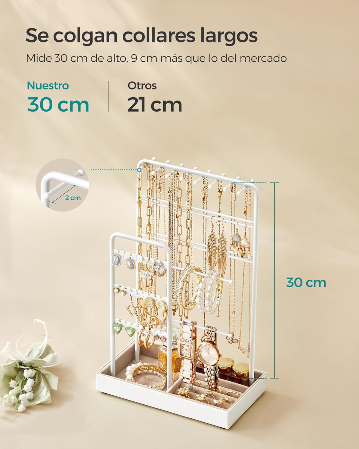 Thumbnail 6 de SONGMICS soporte de joyas JJS021W01, 30 cm