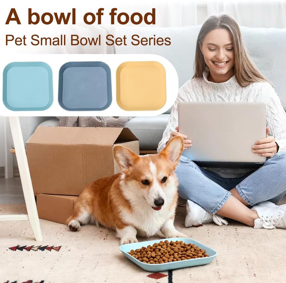 Detalle de Tharvolex 6 Pcs Cat Bowls – Shallow, Whisker‑Friendly Plastic Dishes for Small Cats