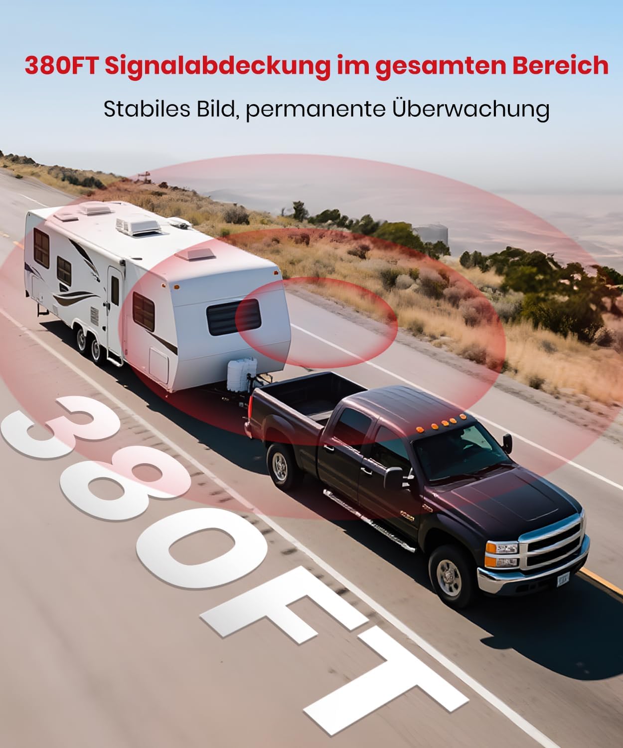 Detalle 2 de Solar Rückfahrkamera Kabellose Magnetisch 5 Zoll HD 1080P – IP69K, Tragetasche, für Auto, SUV, LKW, Anhänger